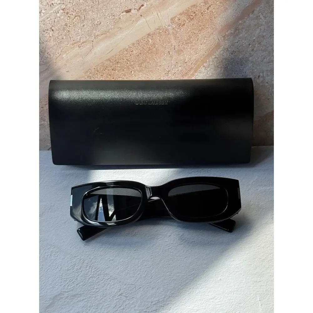 NEW Saint Laurent SL697 Unisex Sunglasses in Black - Picture 9 of 10